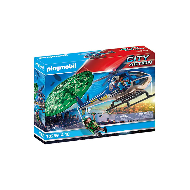 playmobil italia s.r.l paracadute per elicotteri della polizia-