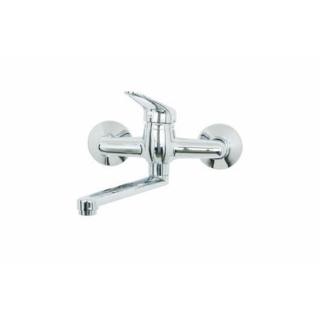 miscelatore lavello idro bric a parete monocomando cromo lucido serie