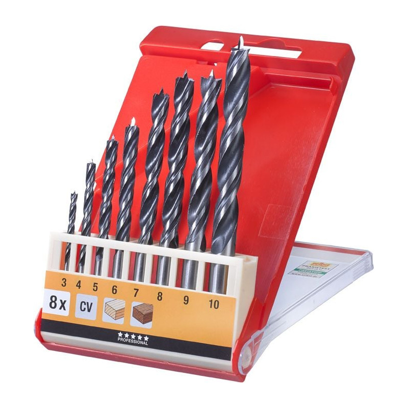 kit punte a spirale kwb da legno 8 parti - 514100