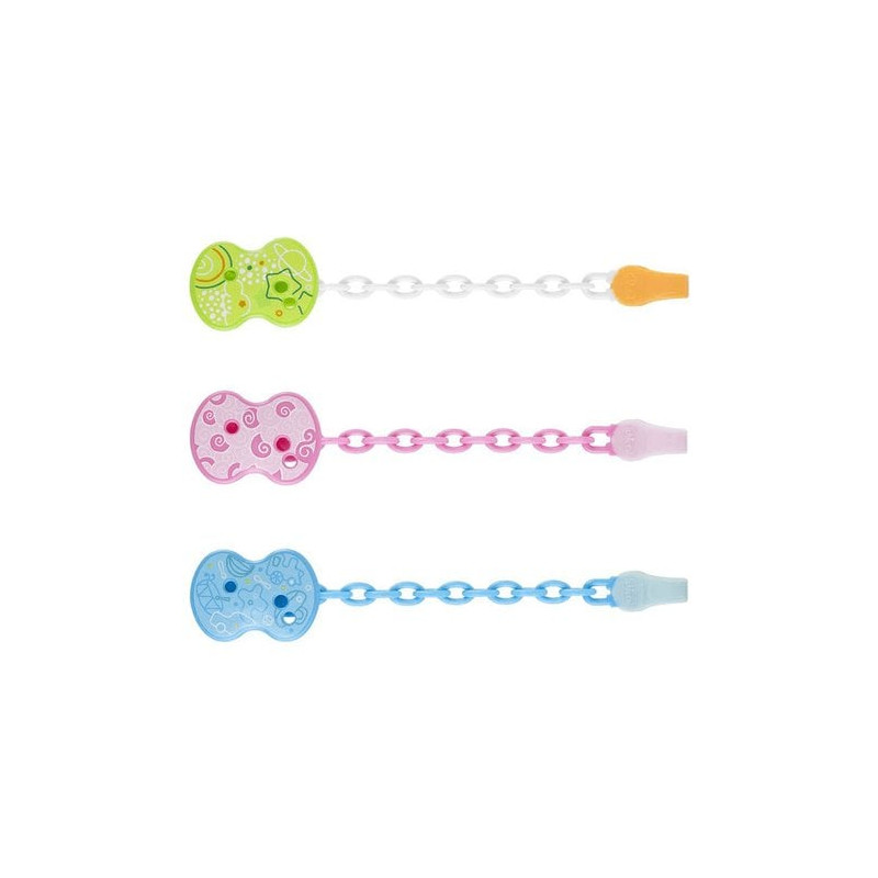 clip chicco 62023 con catenella easy 0 m+ blu/grigo/rosa
