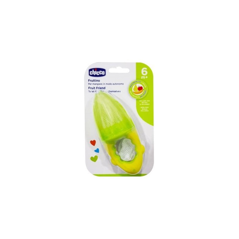 chicco - succhietto fruttino 99690 2109 con retina verde/giallo
