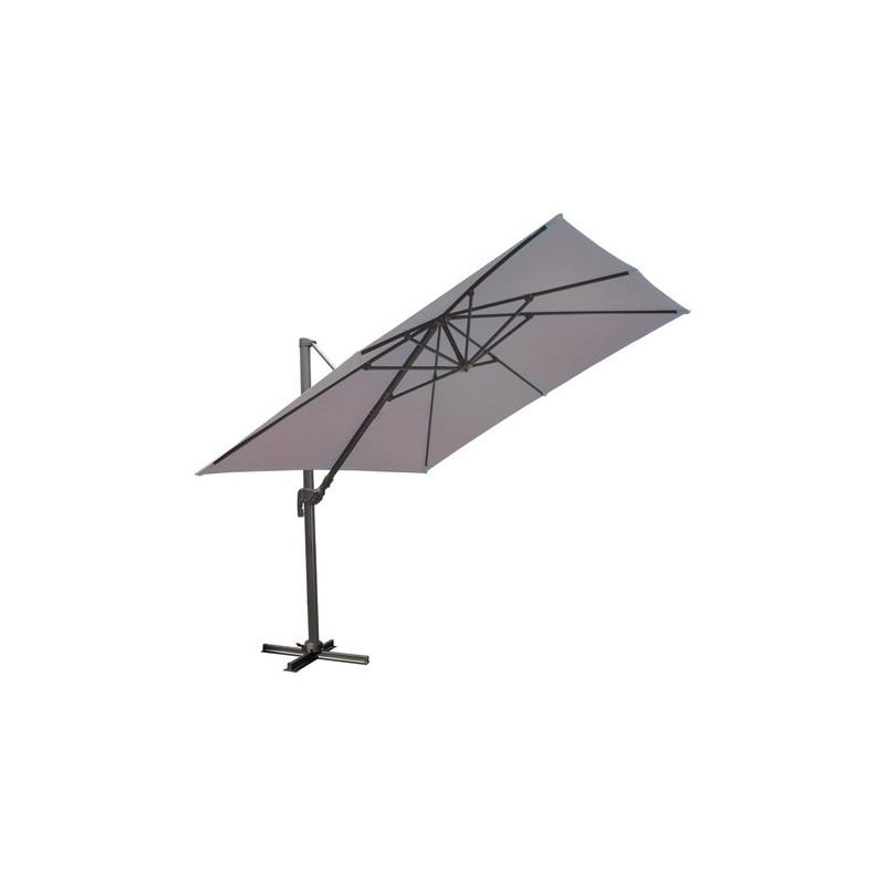 ombrellone da spiaggia amicasa braccio roma 3x3m rotante grigio