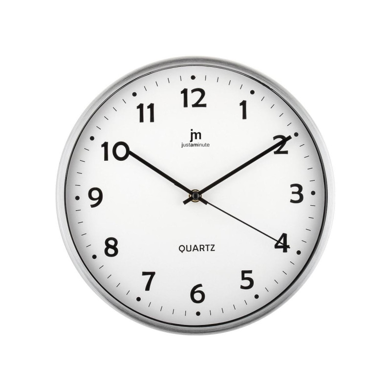 orologio da parete lowell d30cm alluminio satinato con vetro 14968b