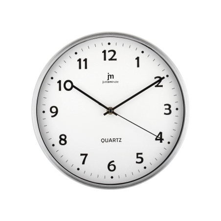 orologio da parete lowell d30cm alluminio satinato con vetro 14968b