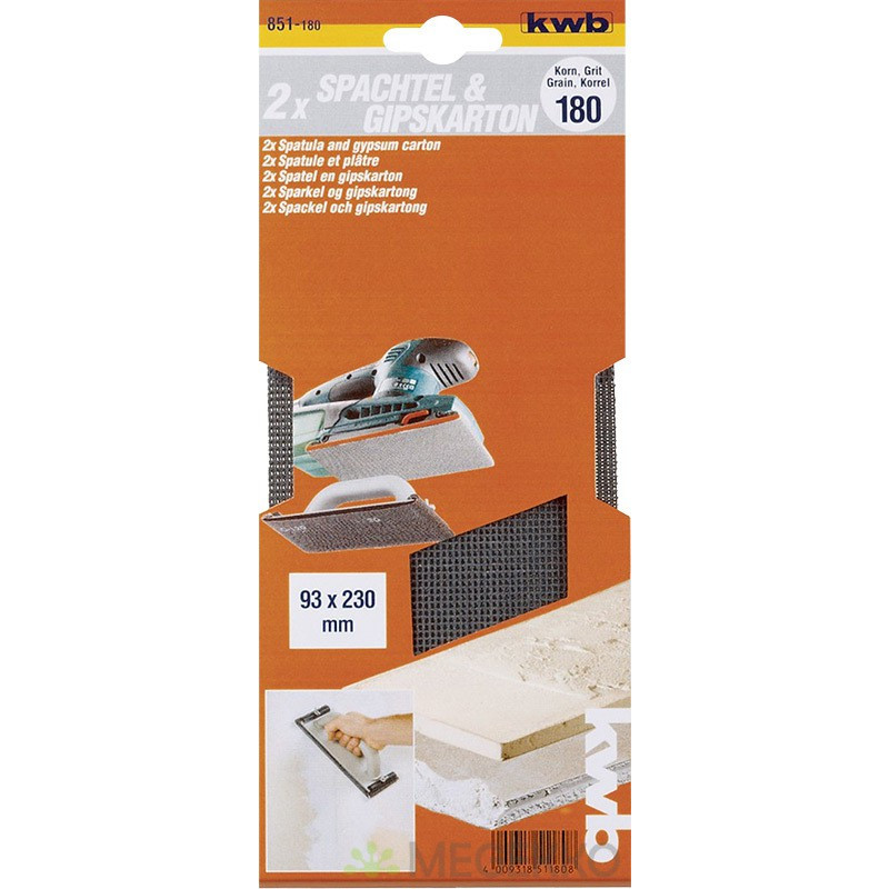 nastro abrasivo kwb 93x230mm k240 10 pezzi - 818124