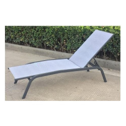 lettino prendisole amicasa kz-004 da giardino alluminio grigio