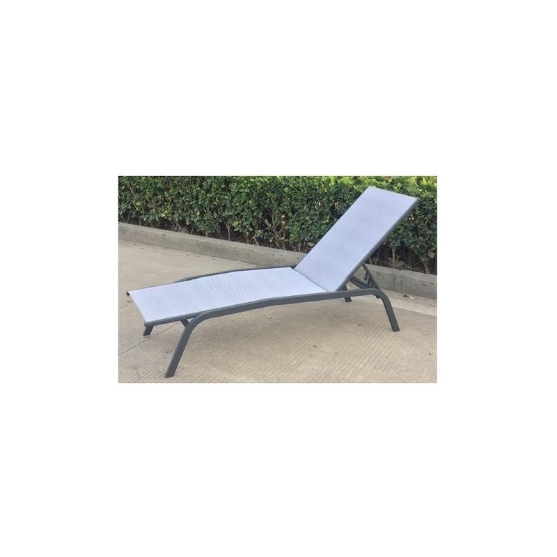 lettino prendisole amicasa kz-004 da giardino alluminio grigio