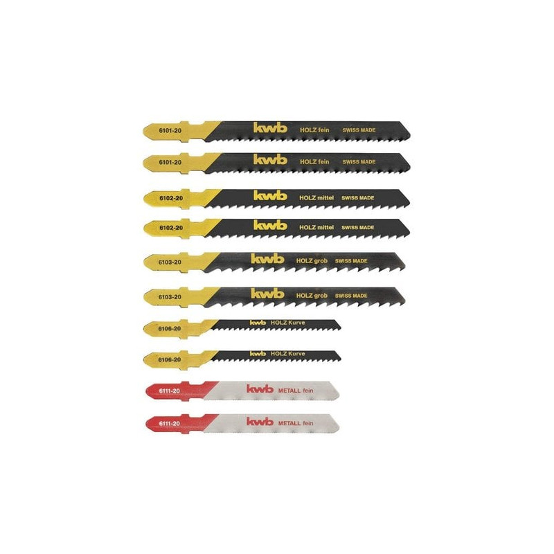 set lame kwb 617220 per seghetto alternativo legno/metallo 10pz assortito
