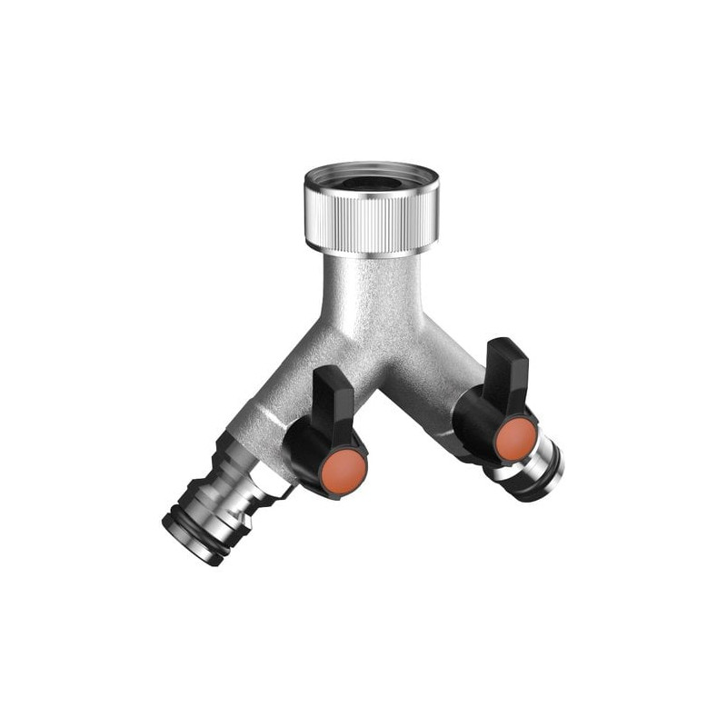 presa rubinetto claber a 2 vie regolabili presa 3/4" 20-27mm