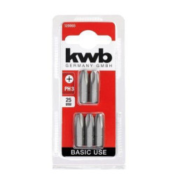 kit inserti di avvitamento kwb 25mm ph3 5 pezzi - 120003