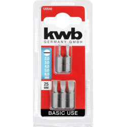 kit inserti di avvitamento kwb 25mm 5 pezzi taglio - 120540