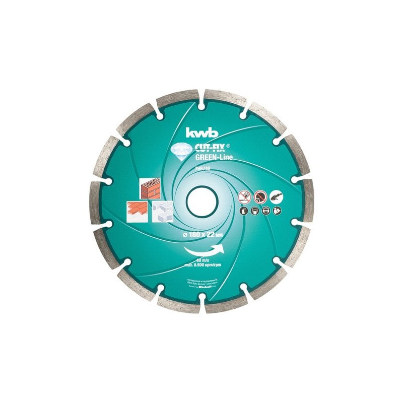 disco da taglio diamantato kwb cut-fix 180 x 22mm - 798740