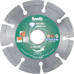 disco da taglio diamantato kwb cut-fix 115 x 22mm - 798140