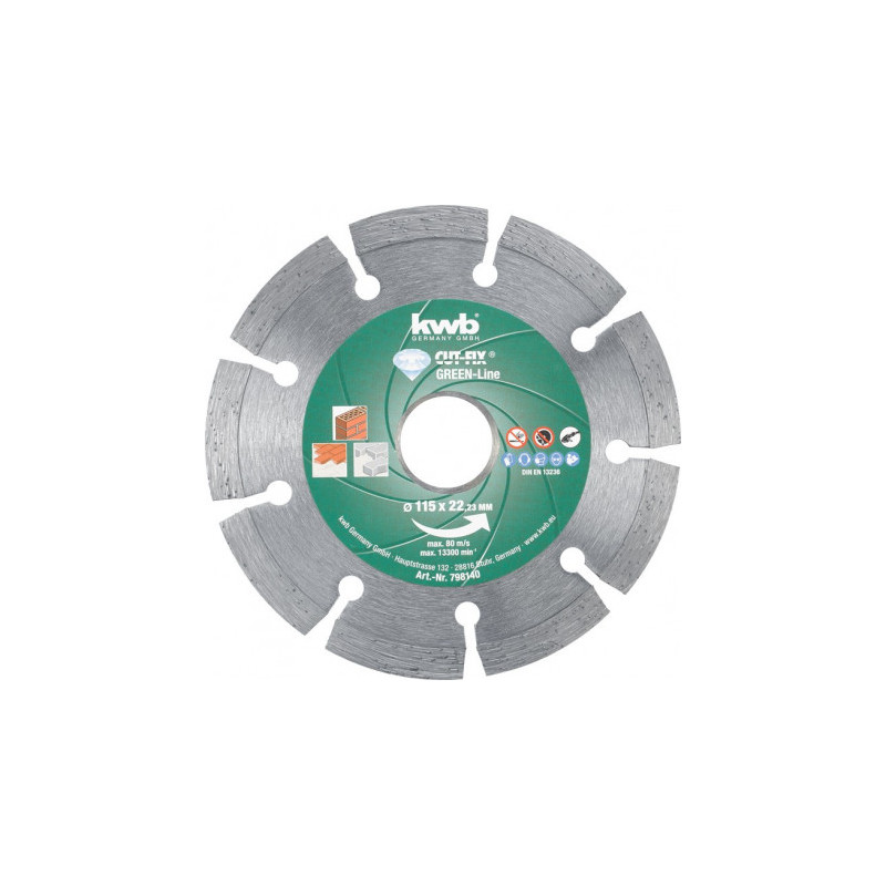 disco da taglio diamantato kwb cut-fix 115 x 22mm - 798140