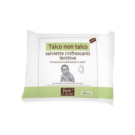 salviettine rinfrescanti fiocchi di riso talco non talco 20pz