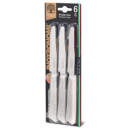 set coltelli da tavola coltellerie bonomi bianco 60006s