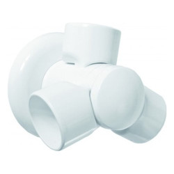 supporto murale k design con snodo per tubo rigato 85x80mm bianco