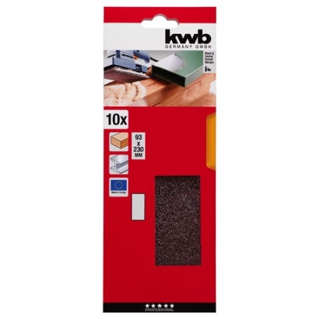 carta abrasiva kwb 10fogli 93 x 230mm corindone [60-815060]