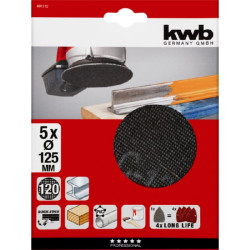 disco abrasivo kwb per levigatrice orbitale casuale d125mm grano