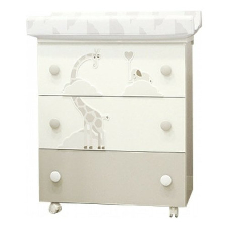 cassettiera fasciatoio pali savana taupe bianco