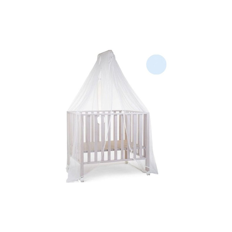 zanzariera lettino baby idea con asta tulle bco-azzuro [6020az]