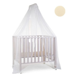 zanzariera lettino baby idea con asta tulle bco-beige [6020bg]