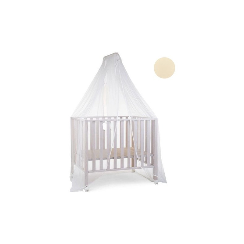 zanzariera lettino baby idea con asta tulle bco-beige [6020bg]