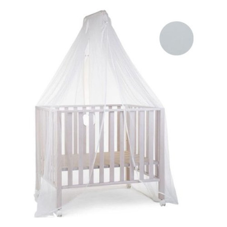 zanzariera lettino baby idea con asta tulle bco-grigio [6020gr]