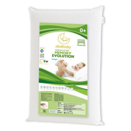 cuscino lettino italbaby memory 0+ antiacaro traspirante 38x58x5cm