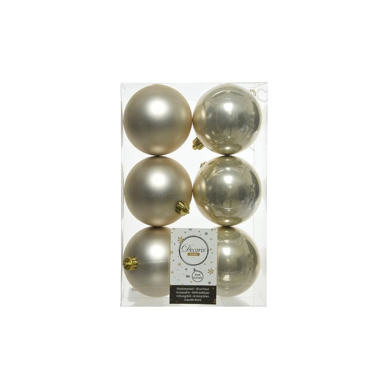 palline albero amicasa 6pz perla opaco/lucido