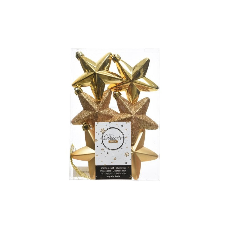 stelle miste amicasa per albero 6pz oro
