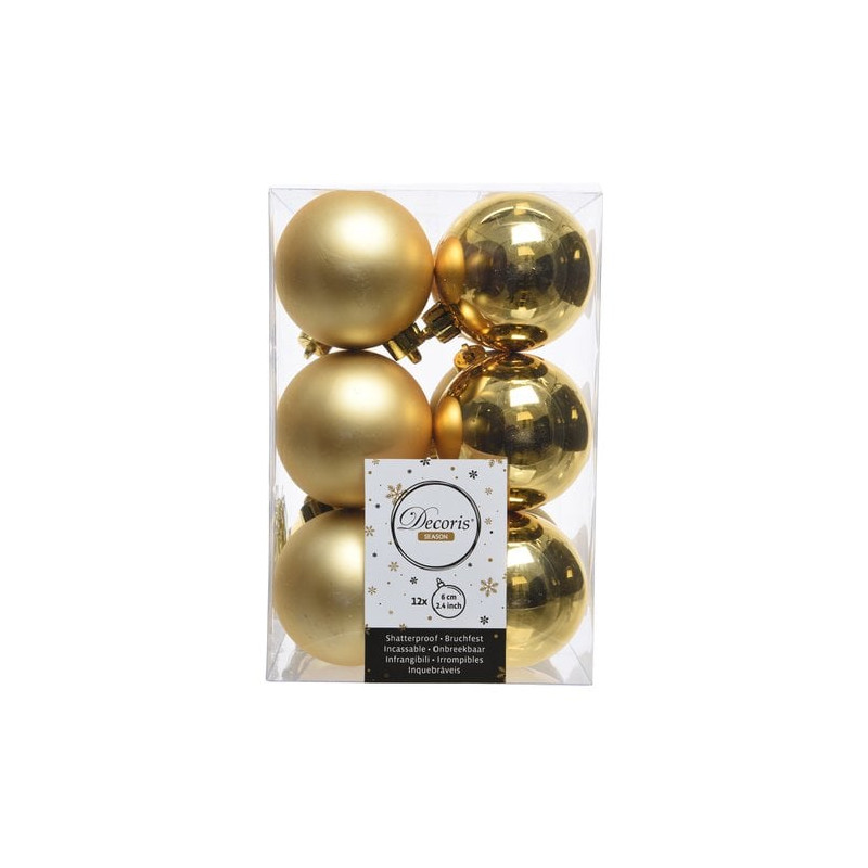 set palline albero amicasa plastico 6cm 12pz oro