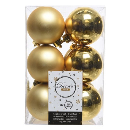set palline albero amicasa plastico 6cm 12pz oro