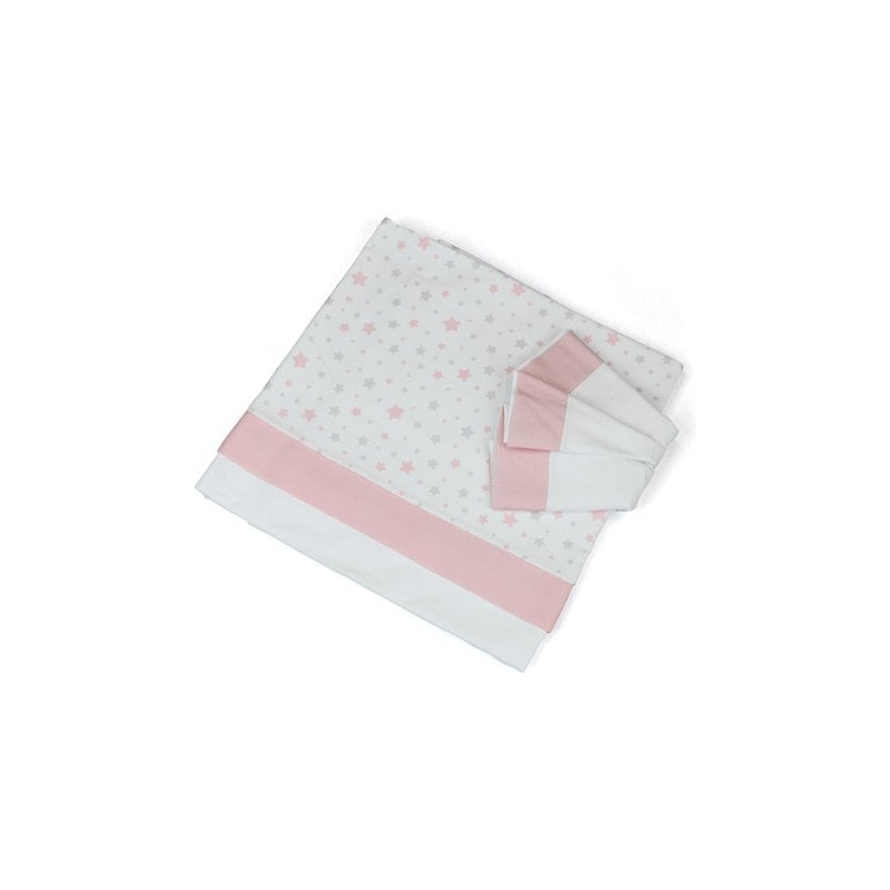 set lenzuolino baby idea stelline 3pz rosa [l2006rs]