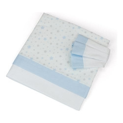 set lenzuolino baby idea stelline 3pz azzurro [l2006az]