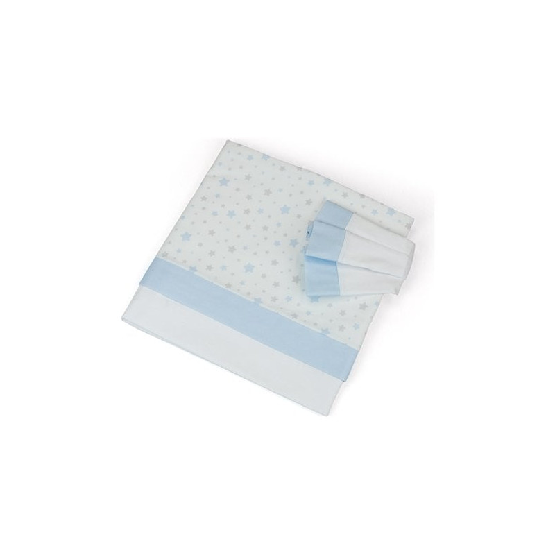 set lenzuolino baby idea stelline 3pz azzurro [l2006az]