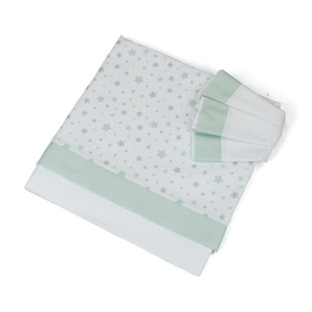 set lenzuolino baby idea stelline 3pz verde [l2006vd]