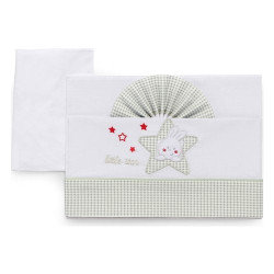 lenzuola carrozzina italbaby ricamata piccola stella 3pz avorio