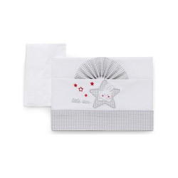 lenzuola carrozzina italbaby ricamata piccola stella 3pz grigio