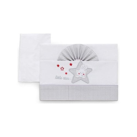 lenzuola carrozzina italbaby ricamata piccola stella 3pz grigio