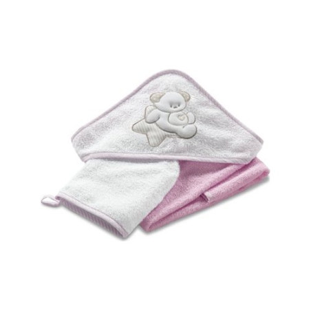 set asciugamano italbaby 3pz rosa [050.4150.371]