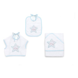 set bavaglini spugna italbaby stella 3pz azzurro