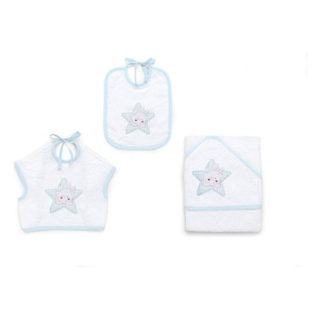 set bavaglini spugna italbaby stella 3pz azzurro