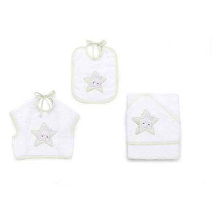 set bavaglini spugna italbaby stella 3pz avorio