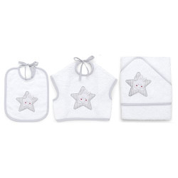 set bavaglini spugna italbaby stella 3pz grigio
