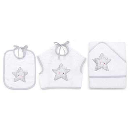 set bavaglini spugna italbaby stella 3pz grigio