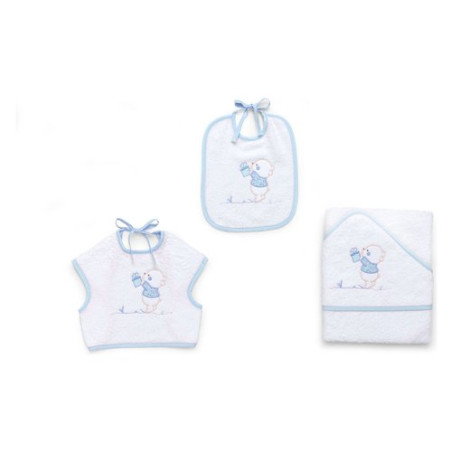 set bavaglini spugna italbaby ric orso 3pz azzurro