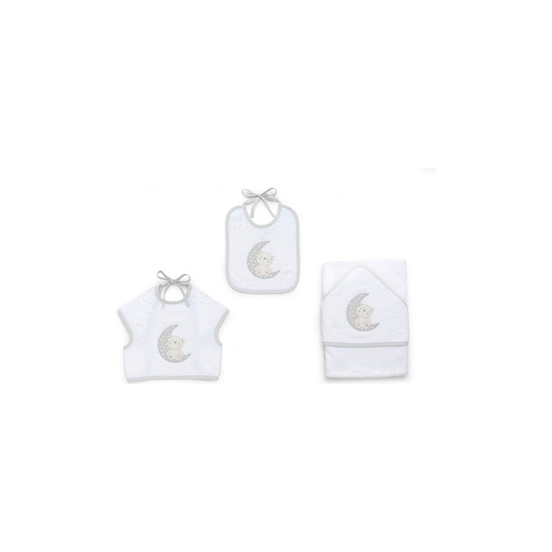 set bavaglini spugna italbaby la luna 3pz grigio