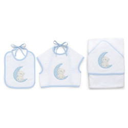 set bavaglini spugna italbaby la luna 3pz azzurro