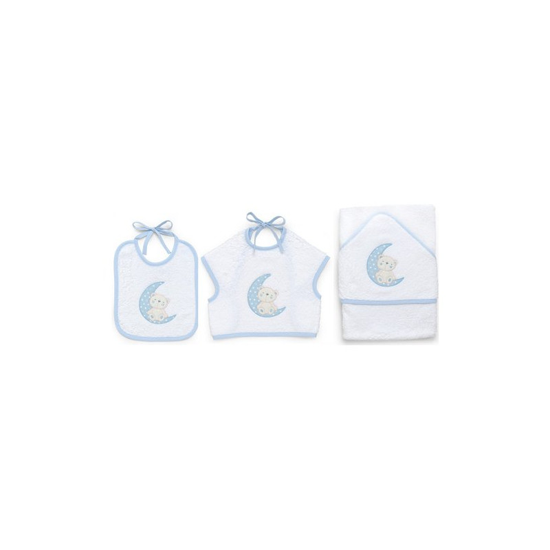 set bavaglini spugna italbaby la luna 3pz azzurro